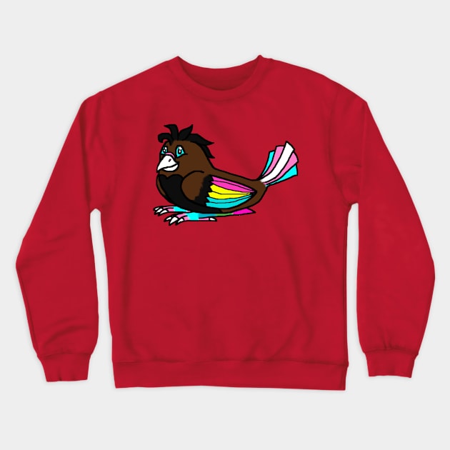 Pansexual Pride Bird Crewneck Sweatshirt by HuskyWerewolf